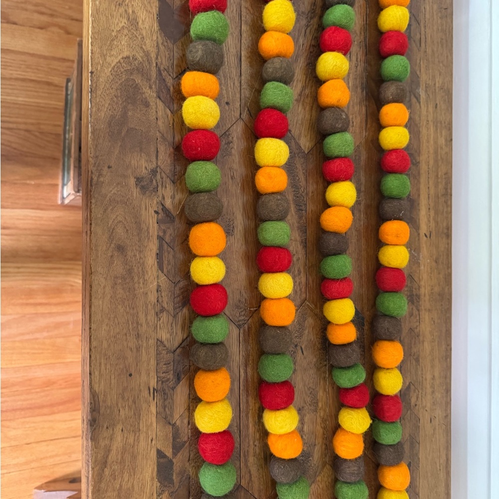 Colorful Felt Ball Garland bowl filler vase filler colorful home decor